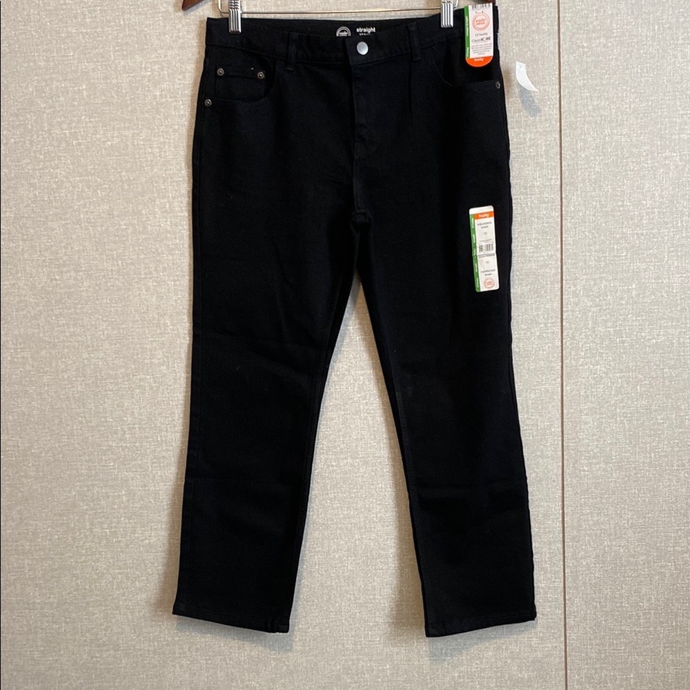 NWT Wonder Nation Boy's Black Husky Vintage Straight Jeans
